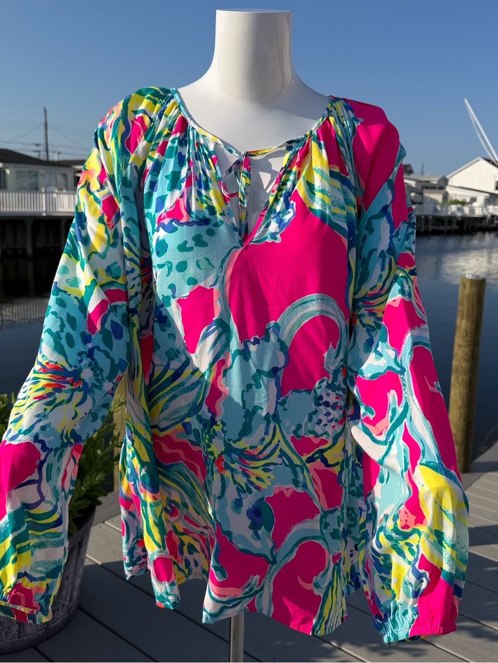 Lilly Pulitzer Gumbo Limbo Tunic — Pink, Turquoise & Yellow - Picture 3 of 8